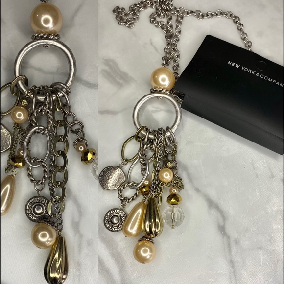 NEW YORK & CO **brand new** neutral boho modern necklace 002 - Picture 1 of 3
